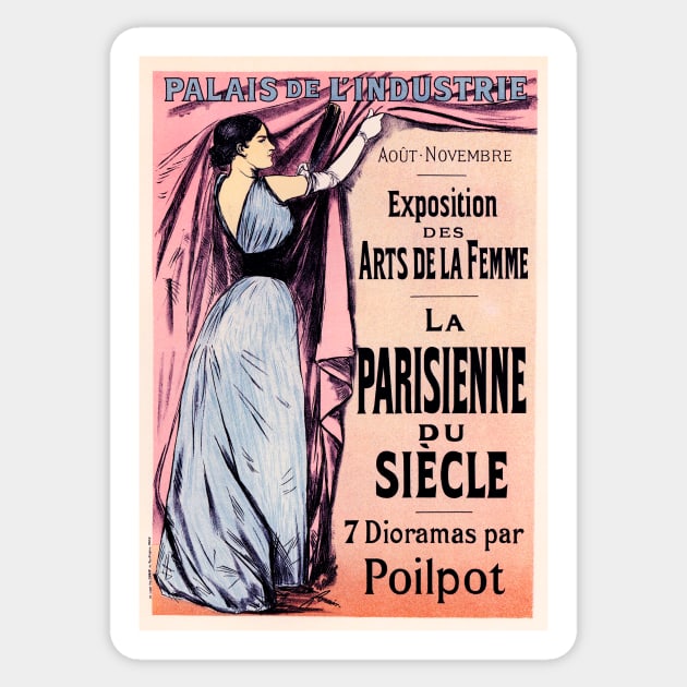 PARIS WOMAN ART EXHIBITION OF THE CENTURY Vintage French Advertisement Sticker by vintageposters